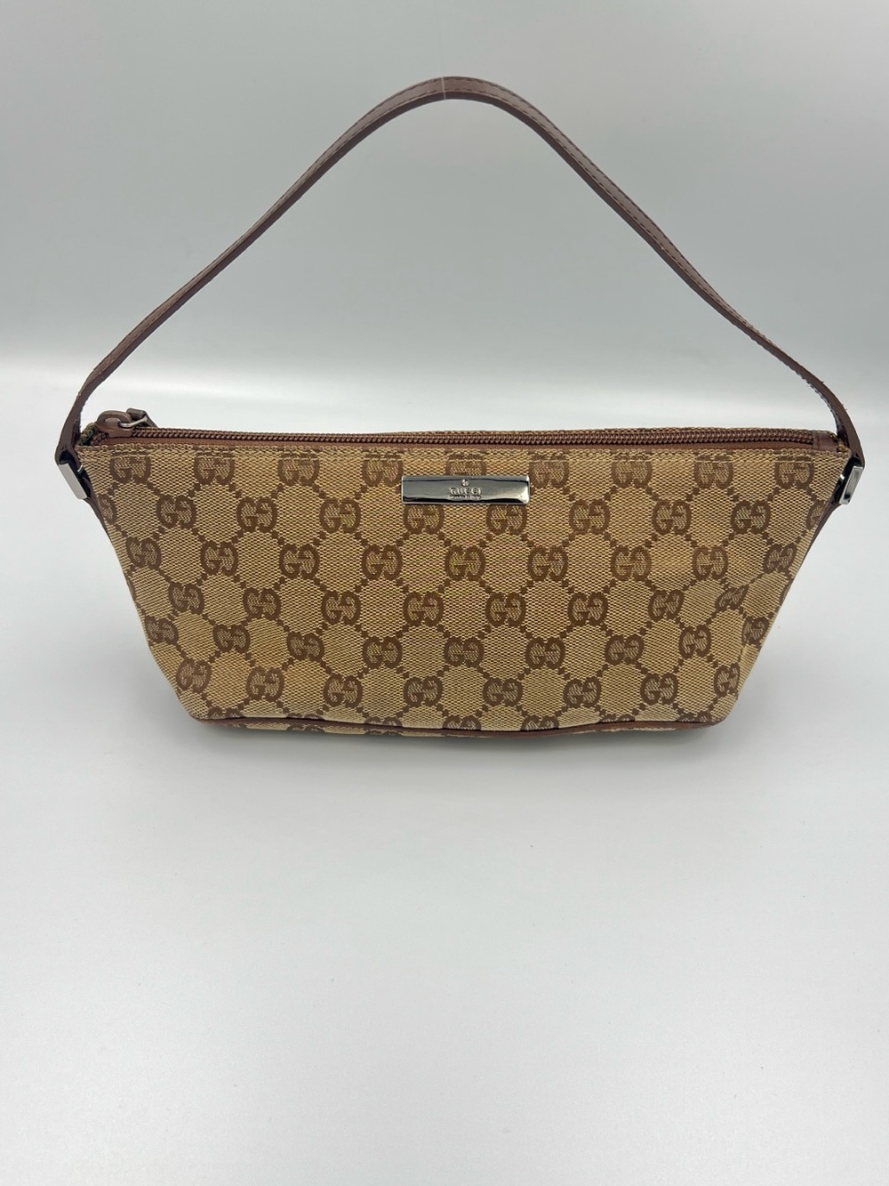 Gucci Brown Beige GG Canvas Shoulder Bag